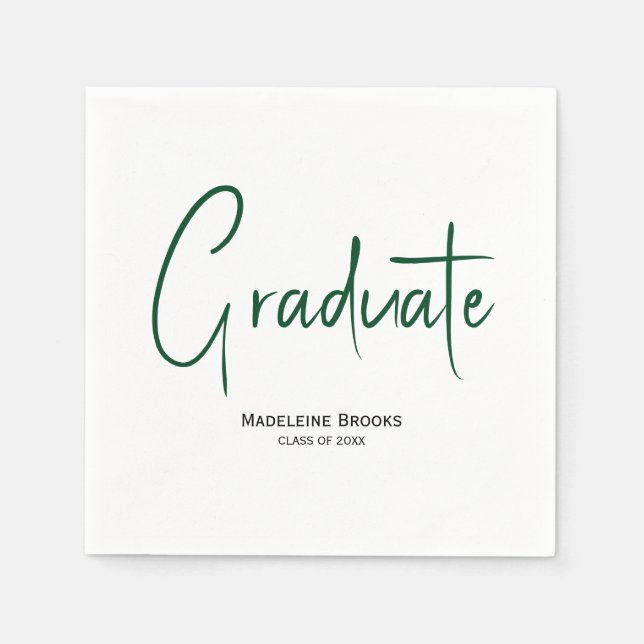 Serviette En Papier Elegant Simple Script Custom Graduation Napkins (Devant)
