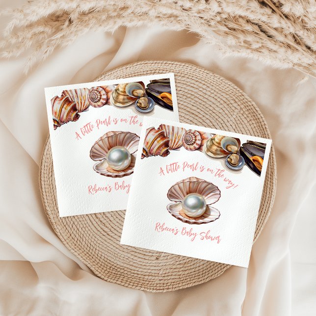 Serviette En Papier Elégant sous le Baby shower de perle de la Sea Gir (Créateur téléchargé)