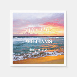 Serviette En Papier Elégant Sunset Beach Tropical Summer Élégant