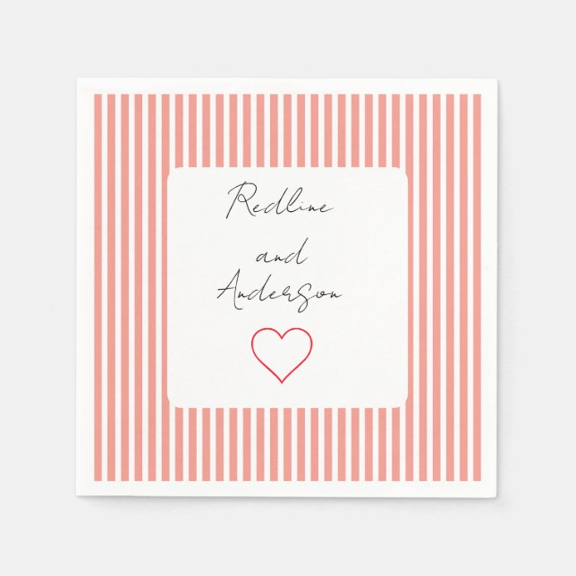 Serviette En Papier Elegant Tangerine Wedding (Devant)