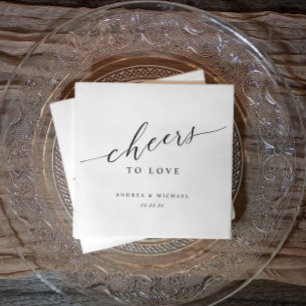 Serviette En Papier Élégant Toast à l'Amour Cocktail de Mariage