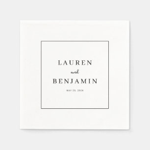 Serviette En Papier Élégant Typographique Noir