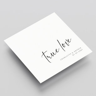 Serviette En Papier Élégant Véritable Amour Main Lettré Mariage Fiança