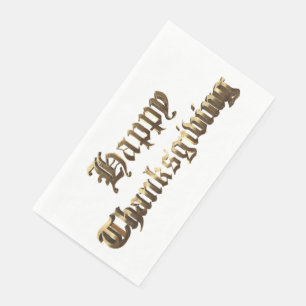 Serviette En Papier Élégant vieux Bon thanksgiving de lettres anglais
