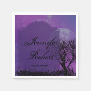 Serviette En Papier Élégant violet gothique Mariage Napkin