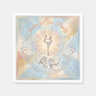Serviette En Papier Elegant Winter Ice Skating Birthday 