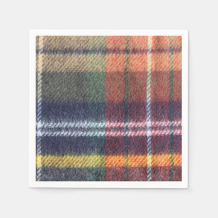 Serviette en papier élégante à tartan