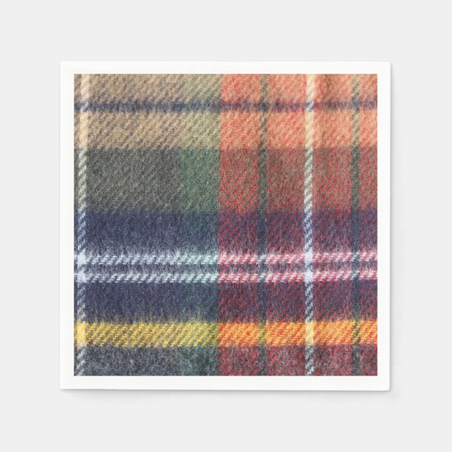 Serviette en papier élégante à tartan (Devant)
