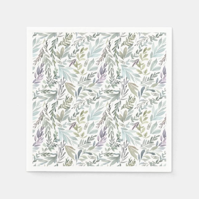 Serviette En Papier Elégante aquarelle botanique (Devant)