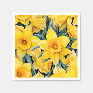 Serviette En Papier Élégante aquarelle jonquille