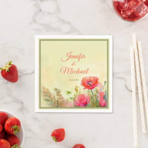 Serviette En Papier Elégante aquarelle Printemps mariage