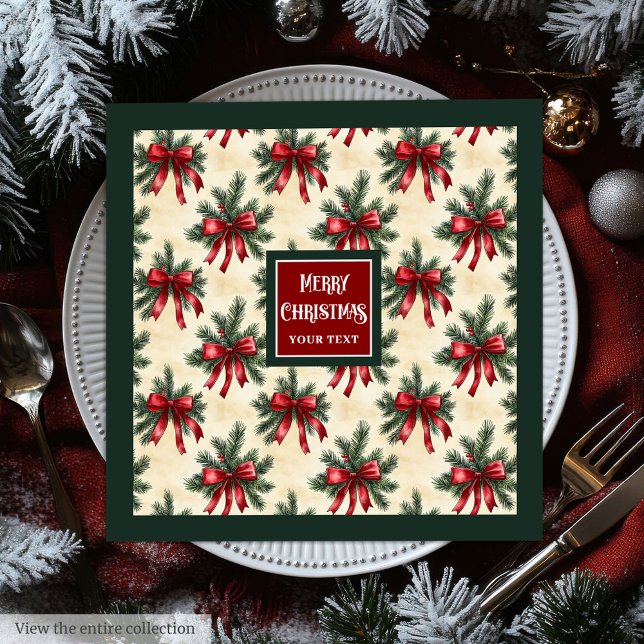 Serviette En Papier Élégante aquarelle serviettes monogrammes de Noël (Elegant watercolor Christmas monogram napkins)