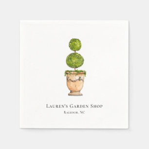 Serviette En Papier Elégante aquarelle topiaire