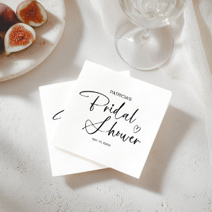 Serviette En Papier Élégante Baby Shower de Mariée Minimaliste