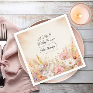Serviette En Papier Élégante Baby Shower Fleur Sauvage Prairie Automna