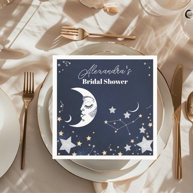 Serviette En Papier Élégante Baby Shower Lunaire Croissant (Créateur téléchargé)