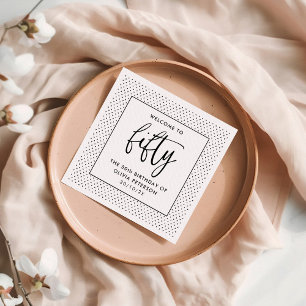 Serviette En Papier Élégante calligraphie Minimaliste 50ème anniversai