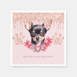 Serviette En Papier Elégante Chihuahua avec Parties scintillant fête d
