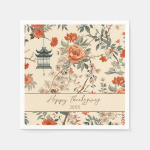 Serviette En Papier Élégante Chinoisérie d'Automne pour Thanksgiving