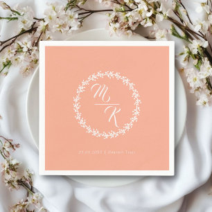 Serviette En Papier Élégante, classique couronne monogramme