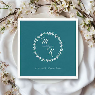 Serviette En Papier Élégante, classique couronne monogramme
