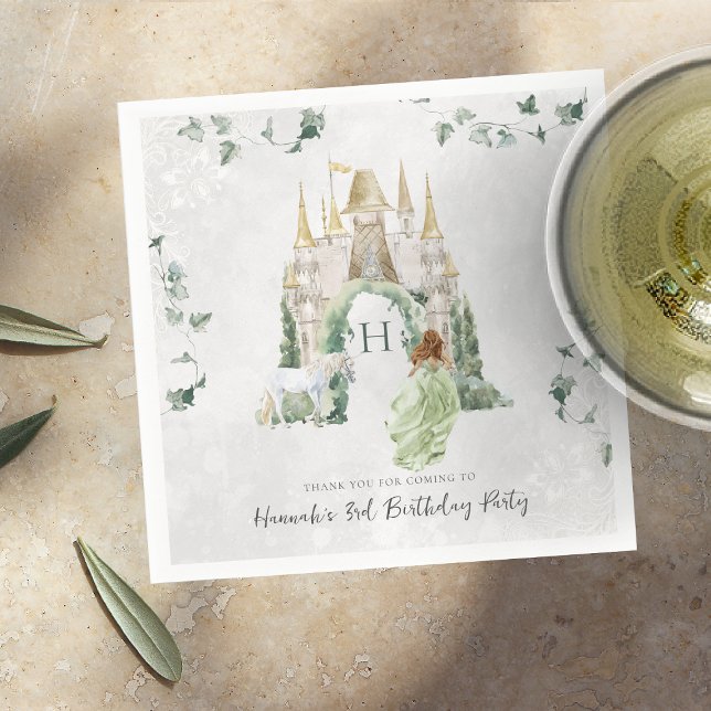 Serviette En Papier Élégante conte de fées Princesse | Anniversaire (Créateur téléchargé)