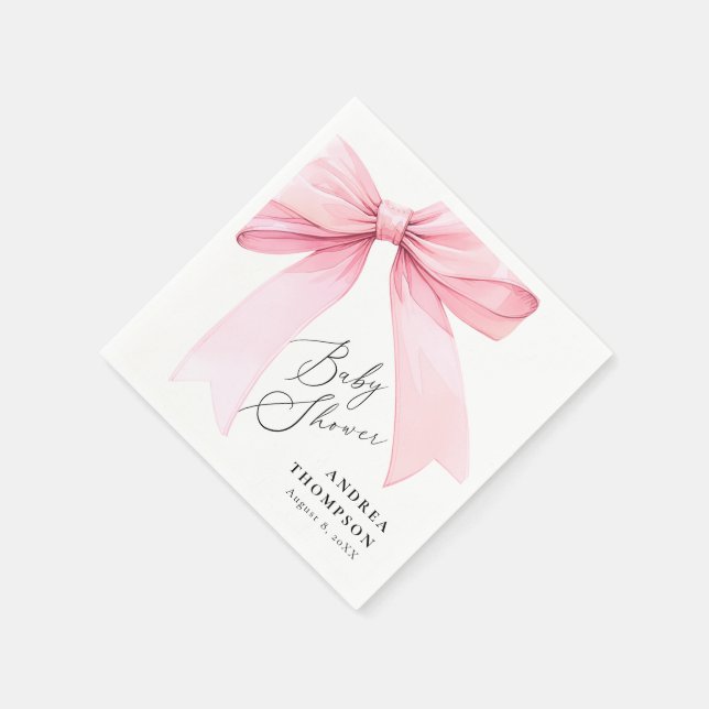 Serviette En Papier Élégante Coquette rose Baby shower de la corneille (Coin)