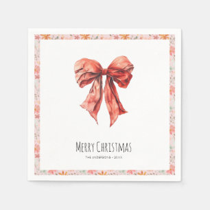 Serviette En Papier Élégante coquette rousse minimaliste Noël