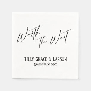 Serviette En Papier Élégante écriture manuscrite simple vaut la peine