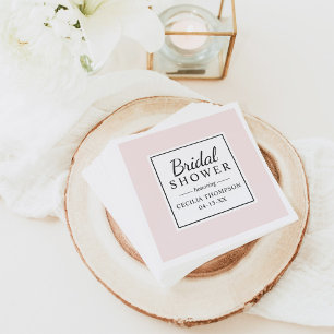 Serviette En Papier Elégante et moderne Fête des mariées Mariage rose 
