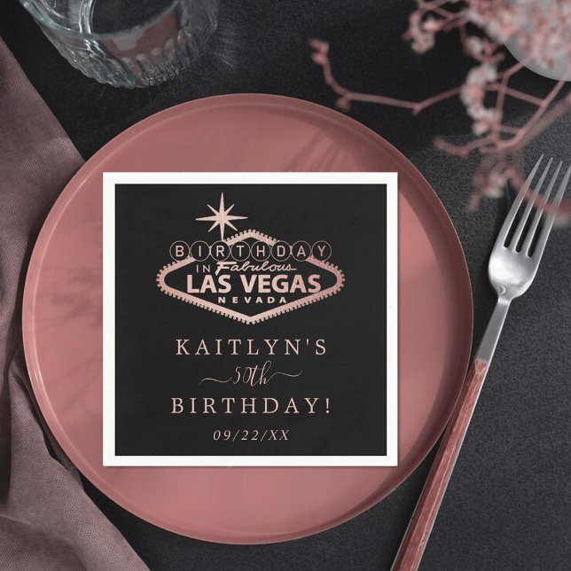 Serviette En Papier Elégante fête d'anniversaire de Las Vegas (Créateur téléchargé)