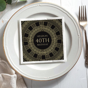 Serviette En Papier Elégante fête d'anniversaire grecque avec des coul