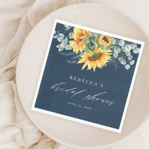Serviette En Papier Élégante Fête de Mariage Champêtre Tournesol