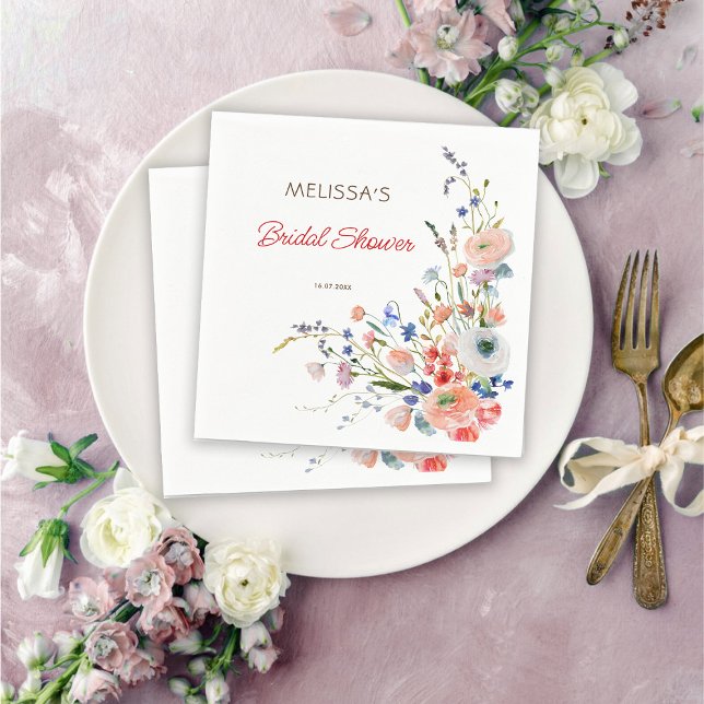 Serviette En Papier Élégante Fête de Mariage Florale (Créateur téléchargé)
