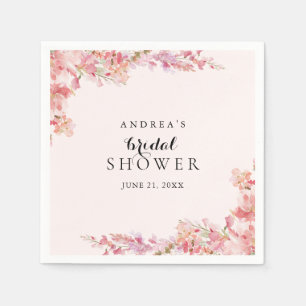 Serviette En Papier Élégante Fête de Mariage Florale Aquarelle Rose Do