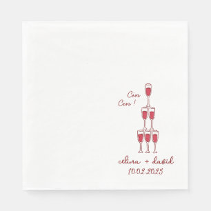 Serviette En Papier Élégante Fête de Mariage Italienne Cin Cin