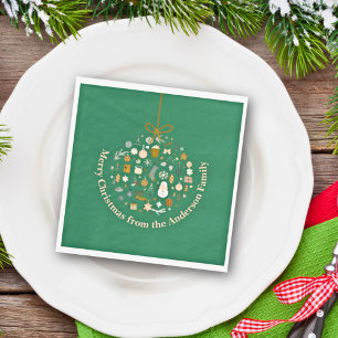 Serviette En Papier Élégante fête de Noël Festive vacances minimaliste