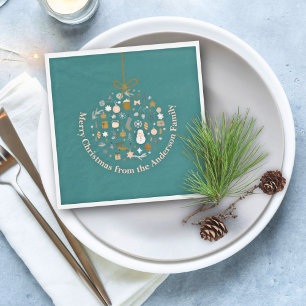 Serviette En Papier Élégante fête de Noël Festive vacances minimaliste