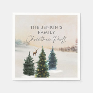 Serviette En Papier Élégante fête de Noël Winter Wonderland