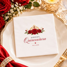 Élégante Fête de Quinceañera Princesse Rose Rouge