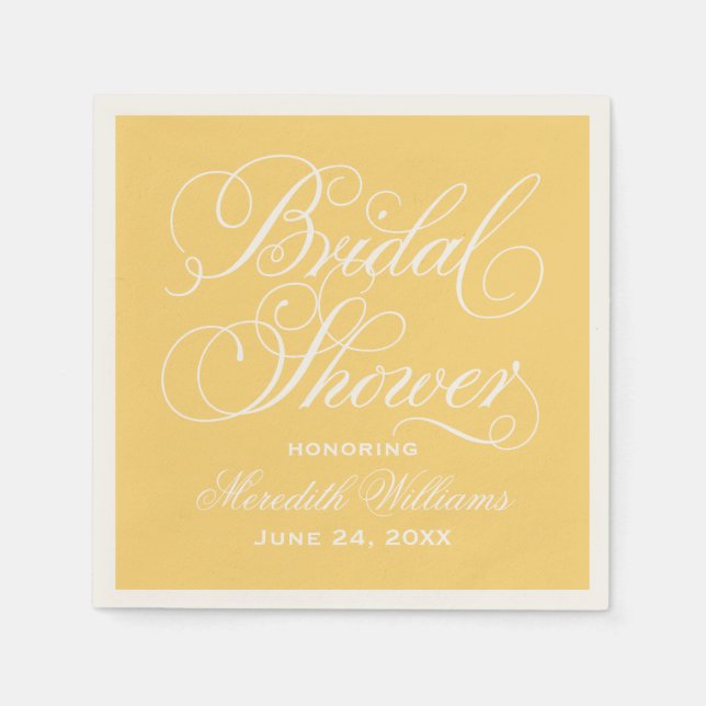 Serviette En Papier Élégante Fête des mariées Mariage de calligraphie  (Devant)