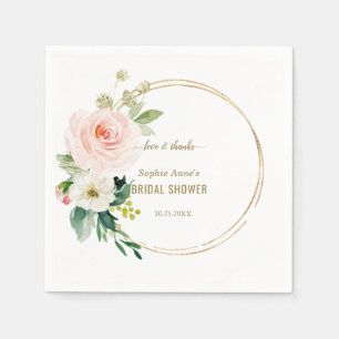 Serviette En Papier Élégante Fête des mariées rose flush or