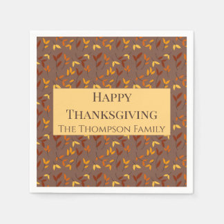 Serviette En Papier Élégante feuille d'automne