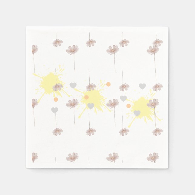 Serviette En Papier Élégante fleur de dacie moderne (Devant)