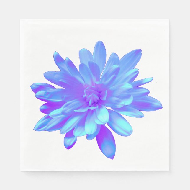 Serviette En Papier Élégante fleur florale violette bleu (Devant)