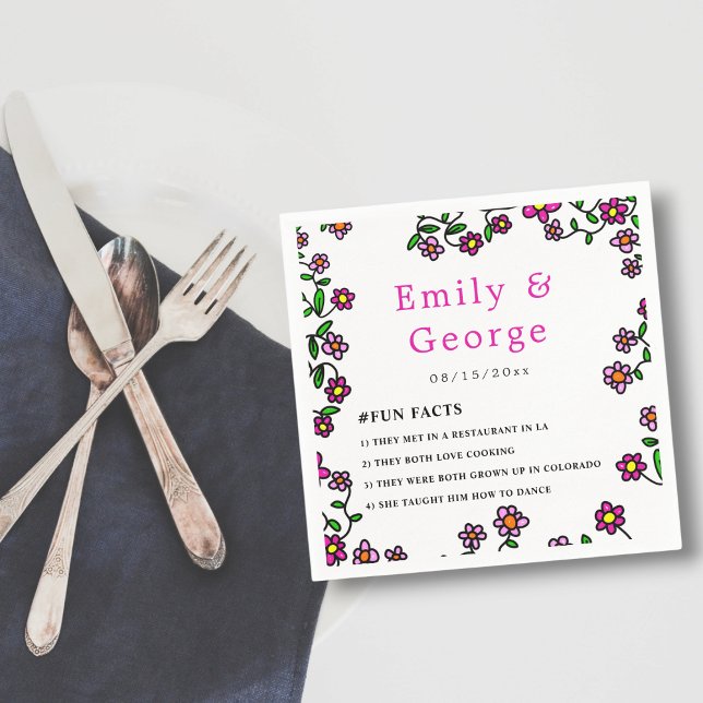 Serviette En Papier Élégante Fleurs de Jardin Botanique Mariage Floral (Créateur téléchargé)