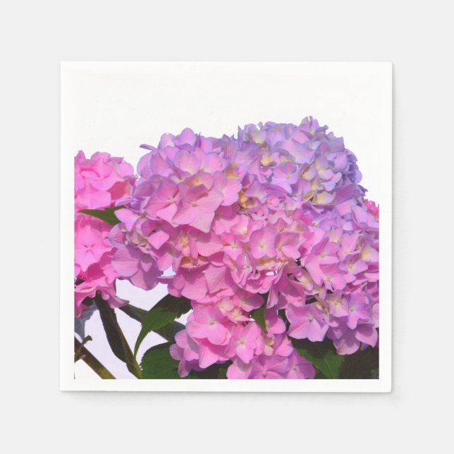 Serviette En Papier Elégante florales violettes roses hydrangées (Devant)