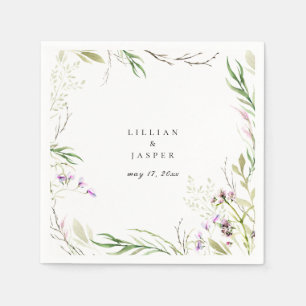 Serviette En Papier Élégante flore botanique sauvage
