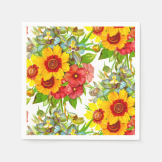 Serviette En Papier Élégante impression florale