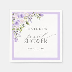 Serviette En Papier Élégante Lavande Lavande Fête des mariées florale